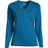 Plus Size Supima Cotton Long Sleeve V-Neck T-Shirt