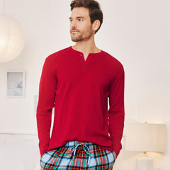 Men's Tall Knit Rib Pajama Henley