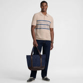 Men's Short Sleeve Texture Stitch Sweater Polo