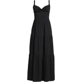 Women's Petite Cotton Modal Twist Front Tiered Maxi Dress