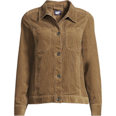 Women's Plus Size Corduroy Cropped Button Front Jacket
