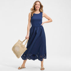 Women's Petite Embroidered Duet Midi Dress