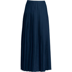 Girls Solid Pleated Skirt Ankle Length