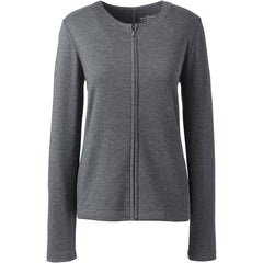 School Uniform Women's Cotton Polyester Zip Crew Cardigan