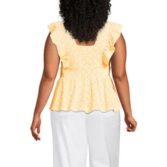 Women's Plus Size Lightweight Jersey Ruffle Peplum Top