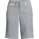 Women's Plus Size Elastic Back Classic 12" Chino Oxford Stripe Shorts