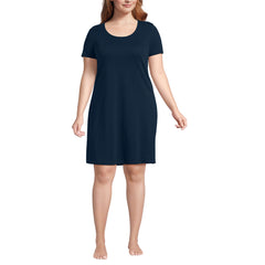 Women's Plus Size Cotton Short Sleeve Knee Length Nightgown