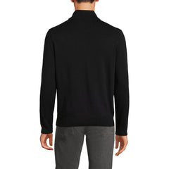Men's Tall Long Sleeve Fine Gauge Cotton Quarter Zip Sweater
