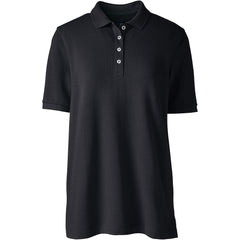 Women's Plus Size Banded Short Sleeve Mesh Polo