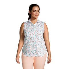 Women's Plus Size No Iron Supima Cotton Sleeveless Shirt