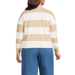 Women's Plus Size Long Sleeve Mariner Mock Neck