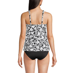 Women's Long Flutter Scoop Neck Tankini Top