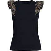 Women's Embroidered Ruffle Tank Top