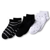 Women's Cotton Multi Print Quarter Crew Socks 3 Pack