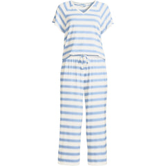 Women's Petite Cooling Pajama Set - Short Sleeve Top and Crop Pants