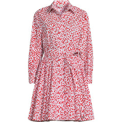 Women's Poplin Button Front Dress with Godets