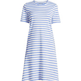 Women's Petite Cotton Interlock Short Sleeve Knee Length Gown