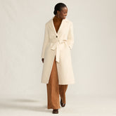 Women's Petite Wool Wrap Long Coat