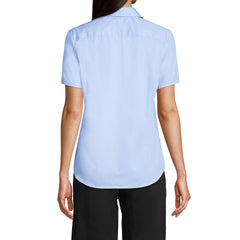 School Uniform Women's Short Sleeve Peter Pan Collar Broadcloth Shirt