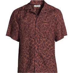 Men's Big Short Sleeve Linen Hawaiian Camp Collar Shirt