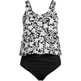 Women's Chlorine Resistant One Piece Fauxkini Swimsuit