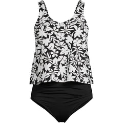 Women's Chlorine Resistant One Piece Fauxkini Swimsuit