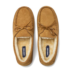 Men's Fuzzy Lined Lace Up Moccasin Slippers