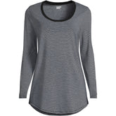 Women's Petite Long Sleeve Power Performance Scoop Neck Curved Hem Tunic Tee