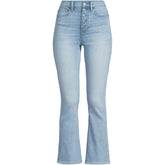 Women's Plus Size Recover High Rise Button Front Kick Flare Crop Jeans
