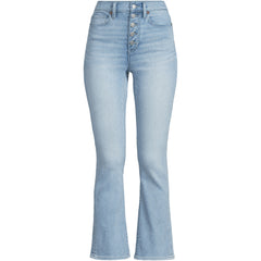 Women's Recover High Rise Button Front Kick Flare Crop Jeans