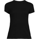 Women's Plus Size Drapey Rib Fitted Short Sleeve Mini T-Shirt