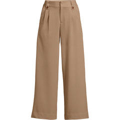 Women's Plus Size Soft Polish High Rise Wide Leg Crop Pants