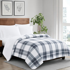 Cannon Cozy Teddy Plaid Sweater Knit Blanket