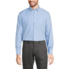 Men's Tailored Fit No Iron Pattern Supima Cotton Pinpoint Buttondown Collar Dress Shirt