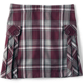 Girls Plus Above the Knee Plaid Side Pleat Skort