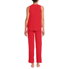 Women's Tall Brushed Cozy Waffle Jersey 3 Piece Pajama Set - Tank Top Pant and Robe