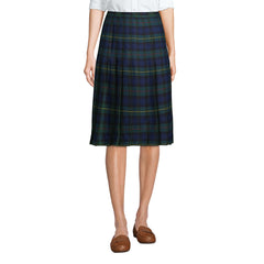 Women's Below The Knee Plaid Pleated Skirt