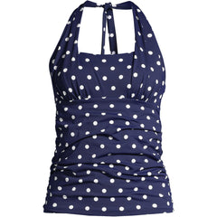 Women's Petite Chlorine Resistant Square Neck Halter Tankini Swimsuit Top
