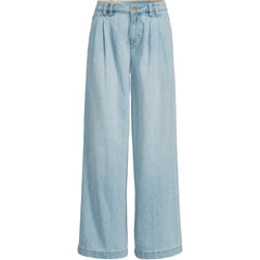 Women's Lightweight Denim Mid Rise Pleated Slouchy Jeans