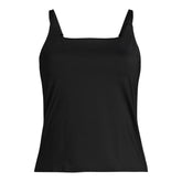 Women's Long Torso Square Neck Tankini Swimsuit Top
