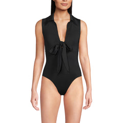 Women's Polo High Leg One Piece Swimsuit