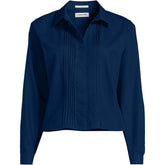 Women's Boxy Cropped No Iron Pintuck Shirt