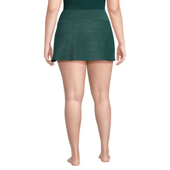 Women's Plus Size Chlorine Resistant Shine Twist Front Mini Swim Cover-up Skirt