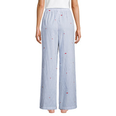Women's Petite Poplin Wide Leg Sleep Pants