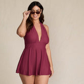 Women's Plus Size SlenderSuit Multi Way Swim Dress One Piece Swimsuit