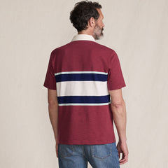 Men's Tall Short Sleeve Lightweight Slub Rugby Polo