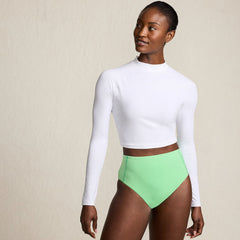 Women's Petite SunShade UPF 50 Long Sleeve Cropped Rash Guard