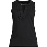 Women's Slub Decorative Trim Tank Top