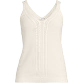 Women's Plus Size Cotton Cable Vneck Tank Sweater