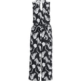 Women's Plus Size Sleeveless Creaseless Wrap Jumpsuit with Smocked Waist